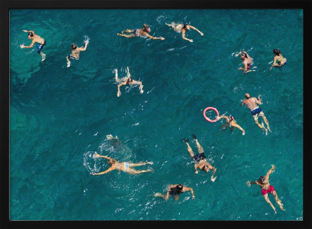 Schwimmen im blauen Wasser | Poster - Kunstdruck