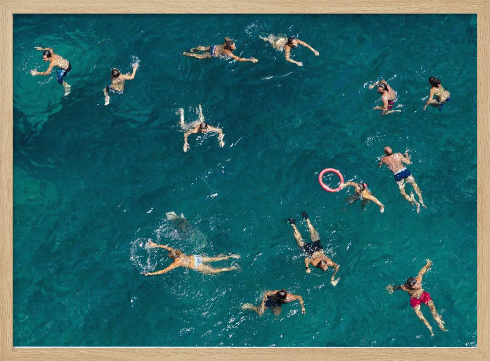 Schwimmen im blauen Wasser | Poster - Kunstdruck