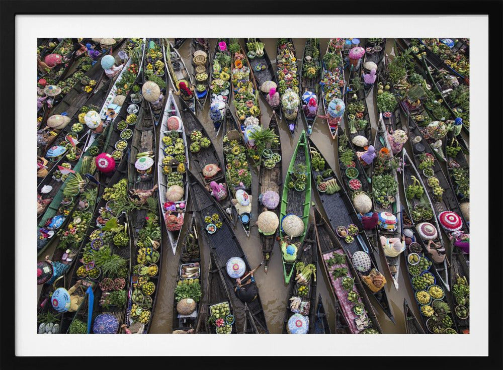 Schwimmender Markt | Poster - Kunstdruck