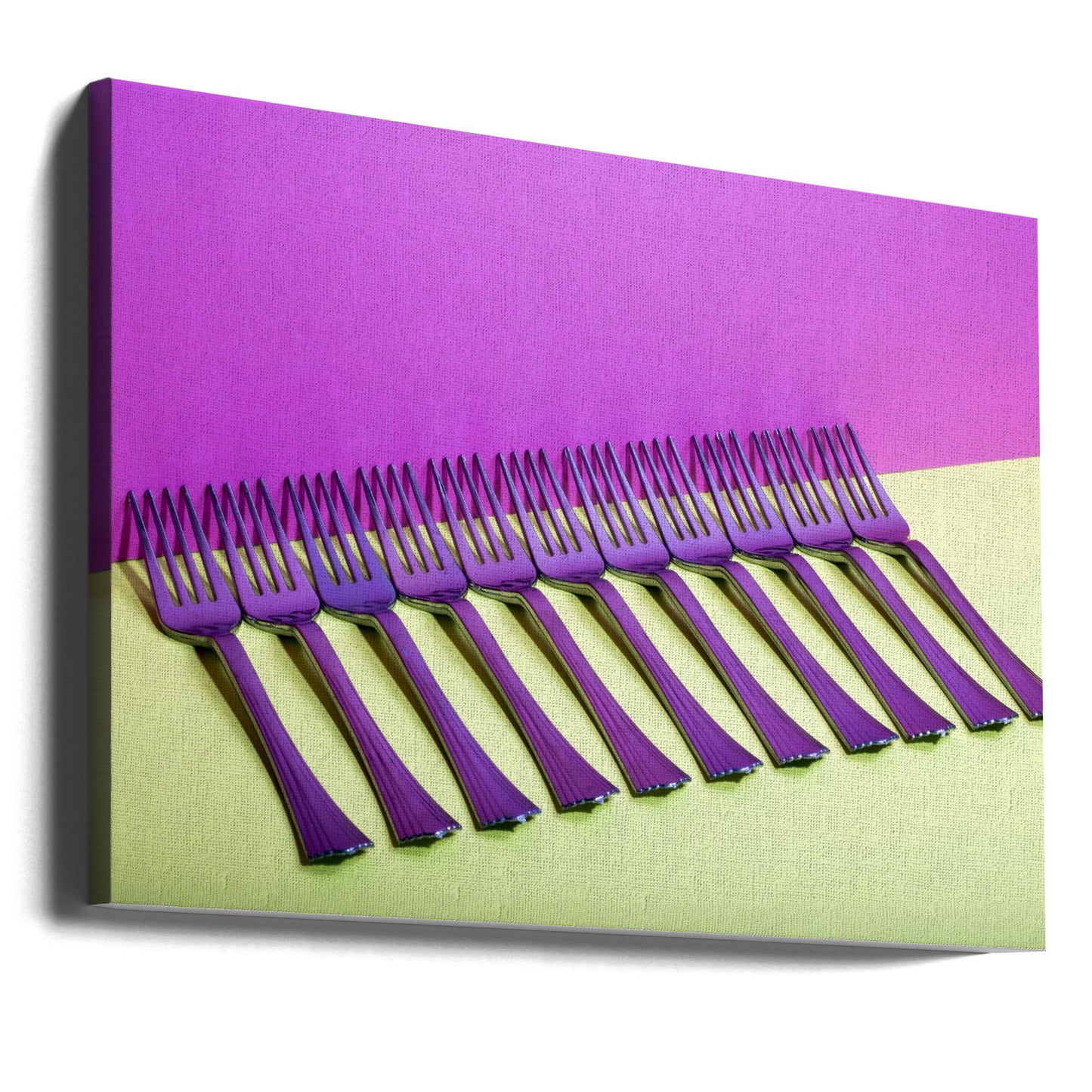 Abstract still-life with forks on a colorful background | Canvas