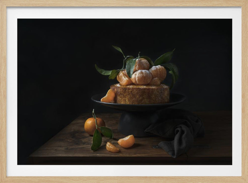 Polentakuchen mit süßen Mandarinen | Poster - Kunstdruck