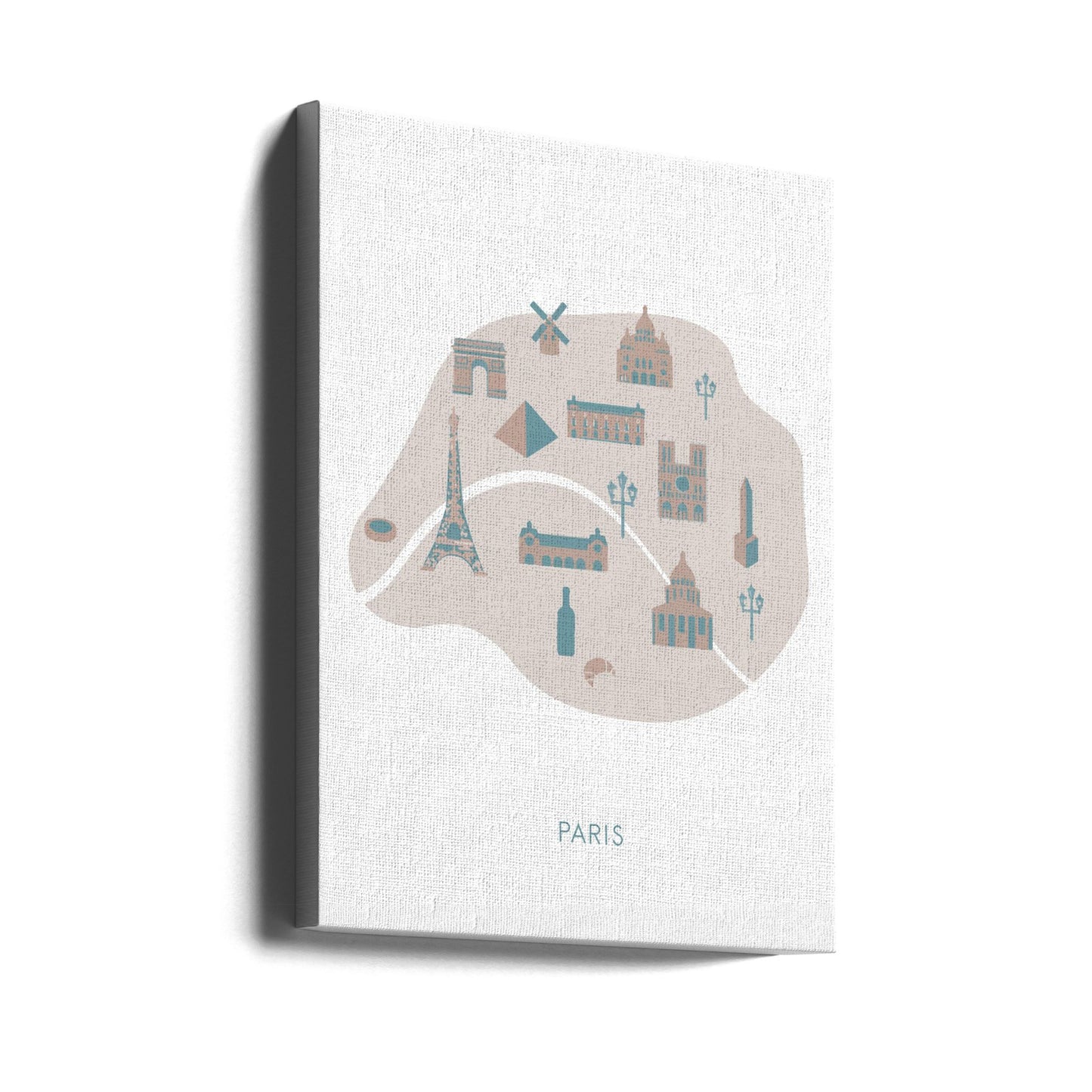 Karta över Paris | Canvas