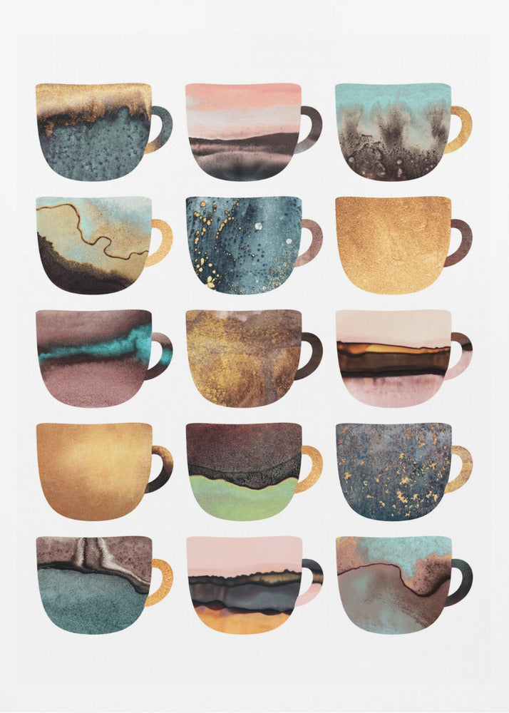 Jordnära kaffekoppar | Poster