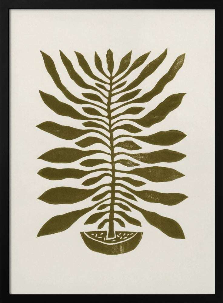ne Hundertblättrige Pflanze Nr. 22 / Linoldruck | Poster - Kunstdruck