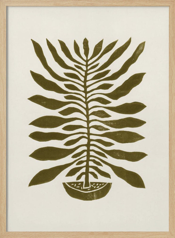 ne Hundertblättrige Pflanze Nr. 22 / Linoldruck | Poster - Kunstdruck