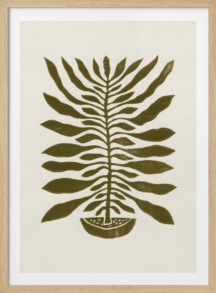 ne Hundertblättrige Pflanze Nr. 22 / Linoldruck | Poster - Kunstdruck