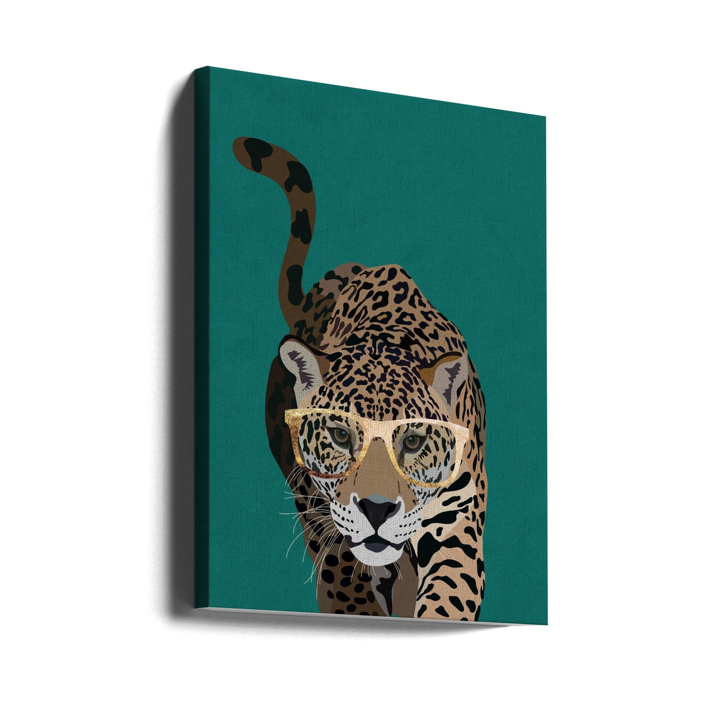 Curious green leopard | Canvas
