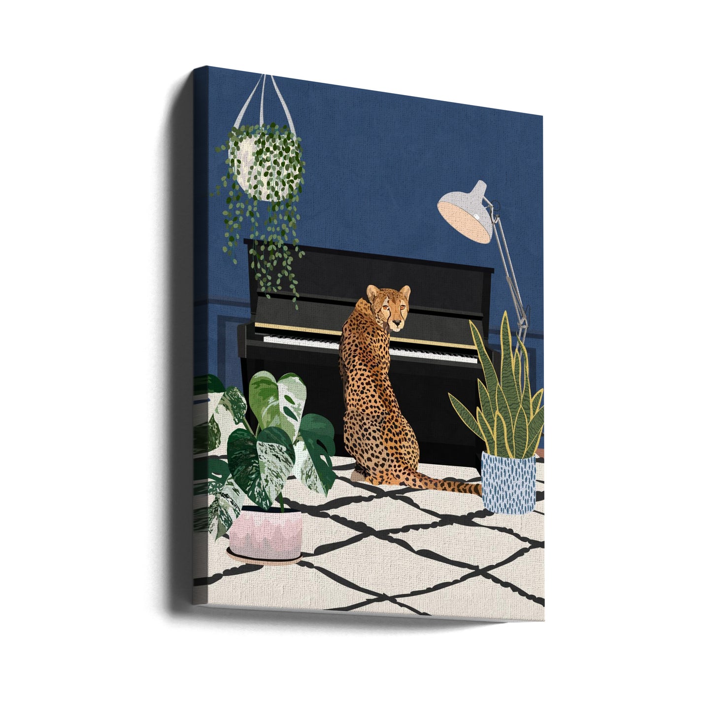 Cheetah playing piano | Canvas