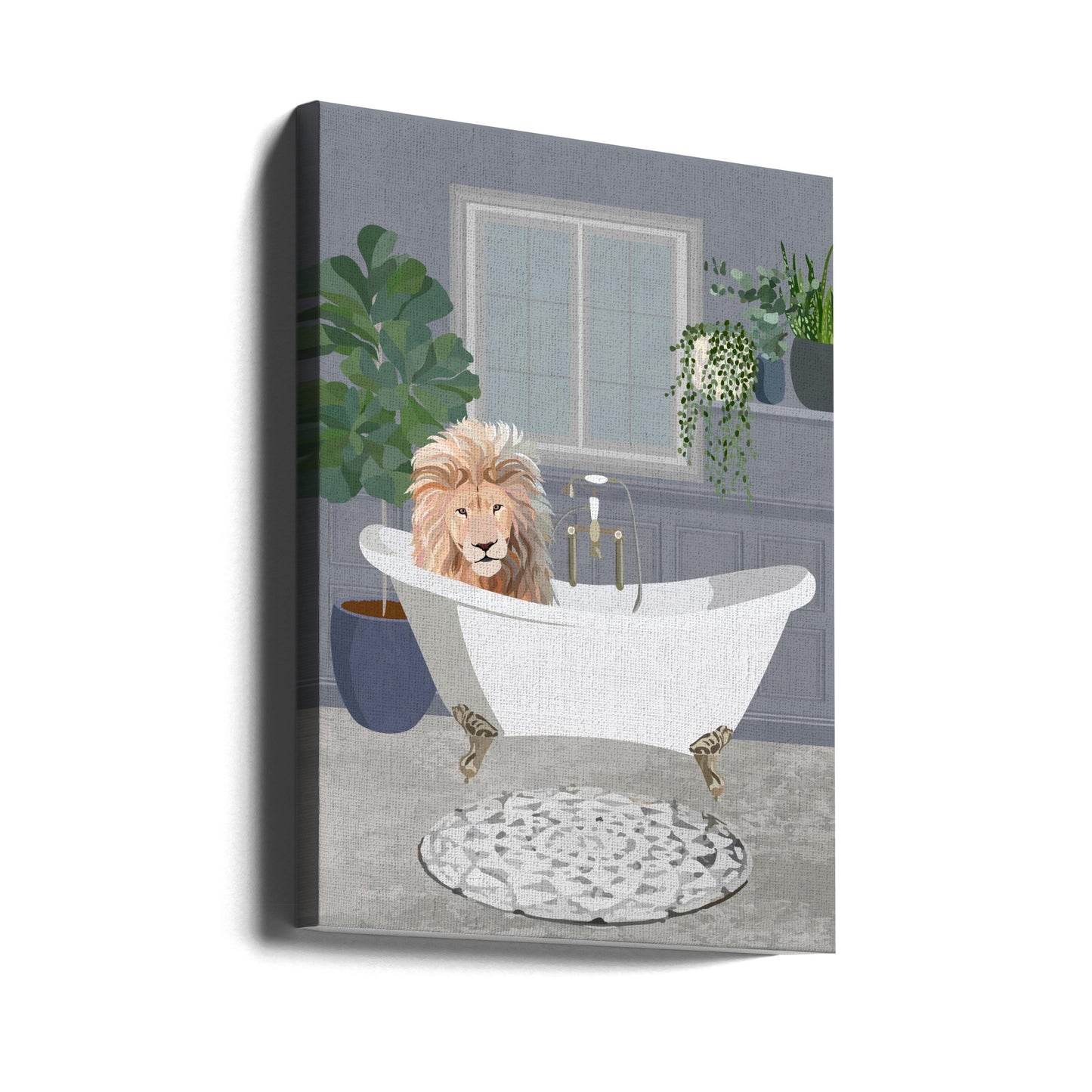 Lion takes a bath | Canvas