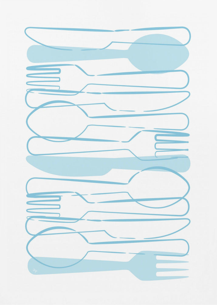 Blå bestick | Poster