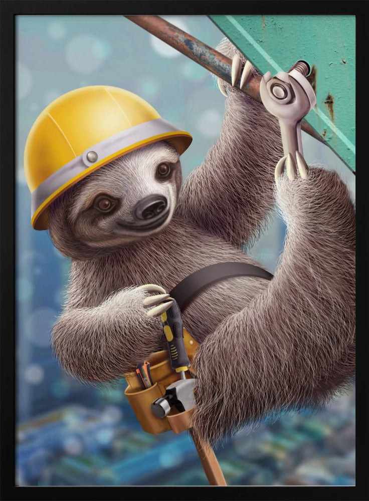 SLOTH CONSTRUCTION WORKER | Poster