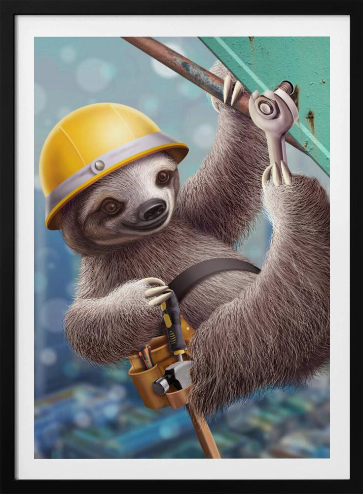 SLOTH CONSTRUCTION WORKER | Poster