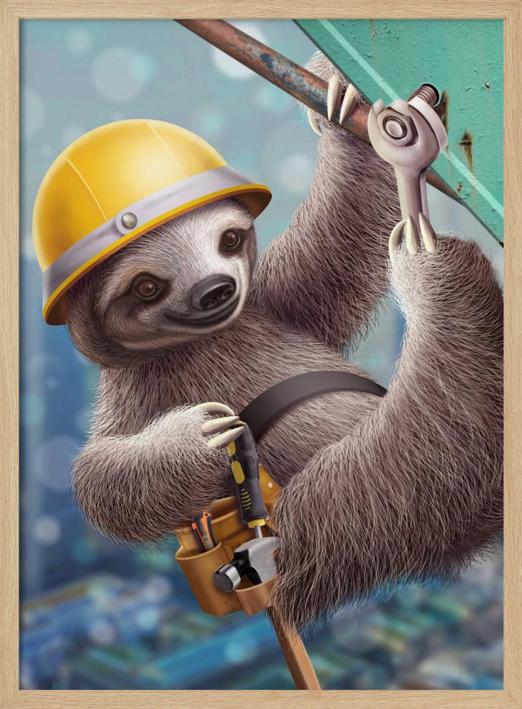 SLOTH CONSTRUCTION WORKER | Poster