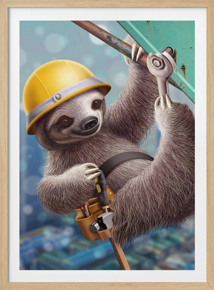 SLOTH CONSTRUCTION WORKER | Poster