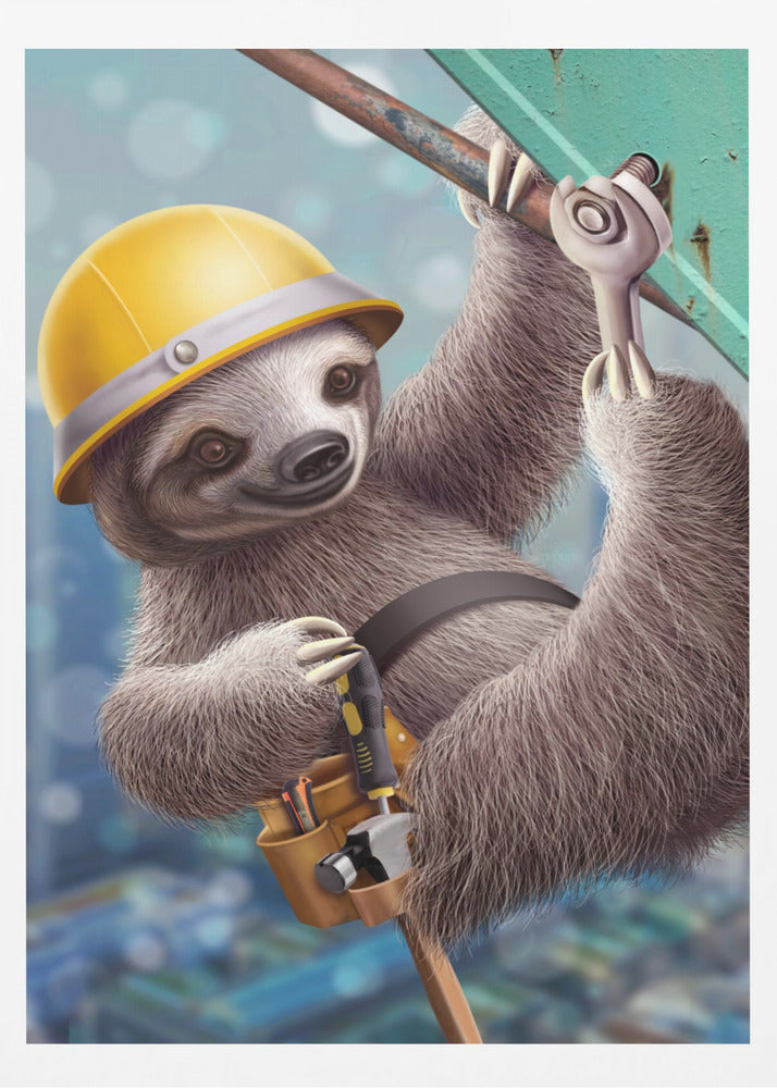 SLOTH CONSTRUCTION WORKER | Poster