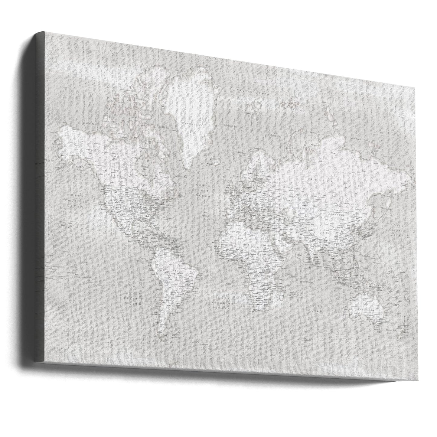 Detailed world map with cities, Maeli neutral | Canvas