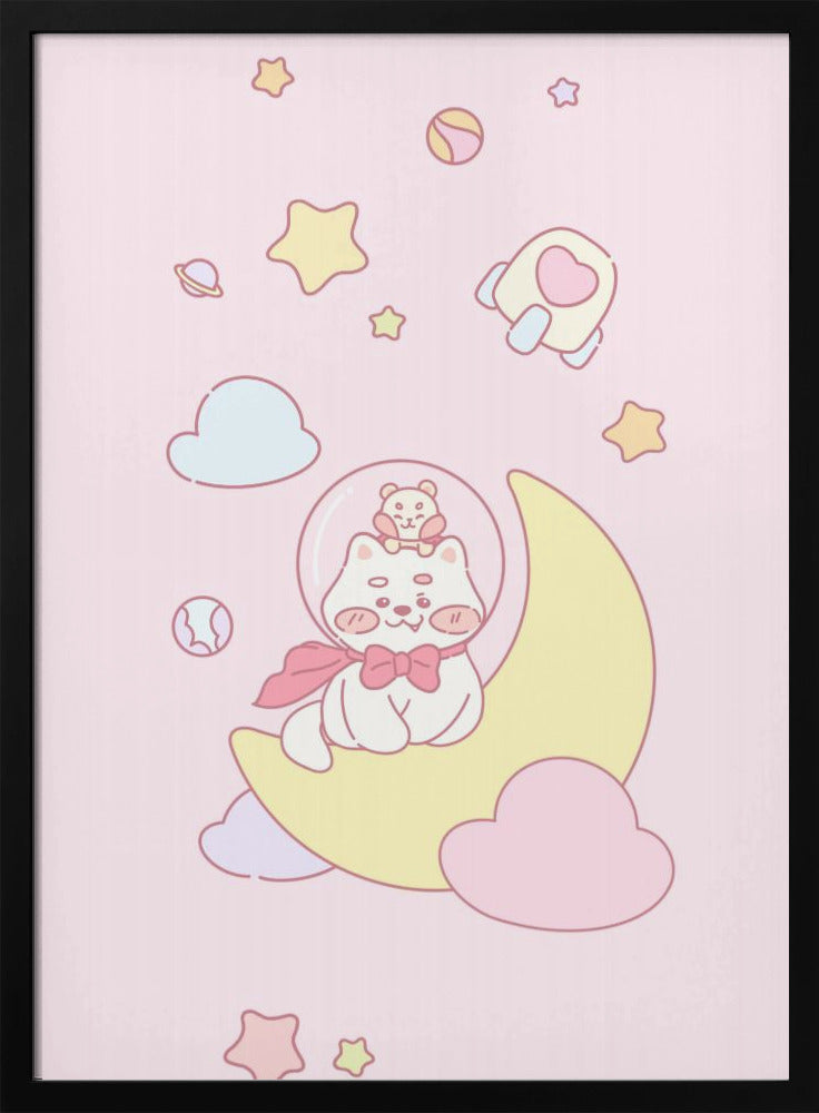 Dog and Hamster in space | Poster