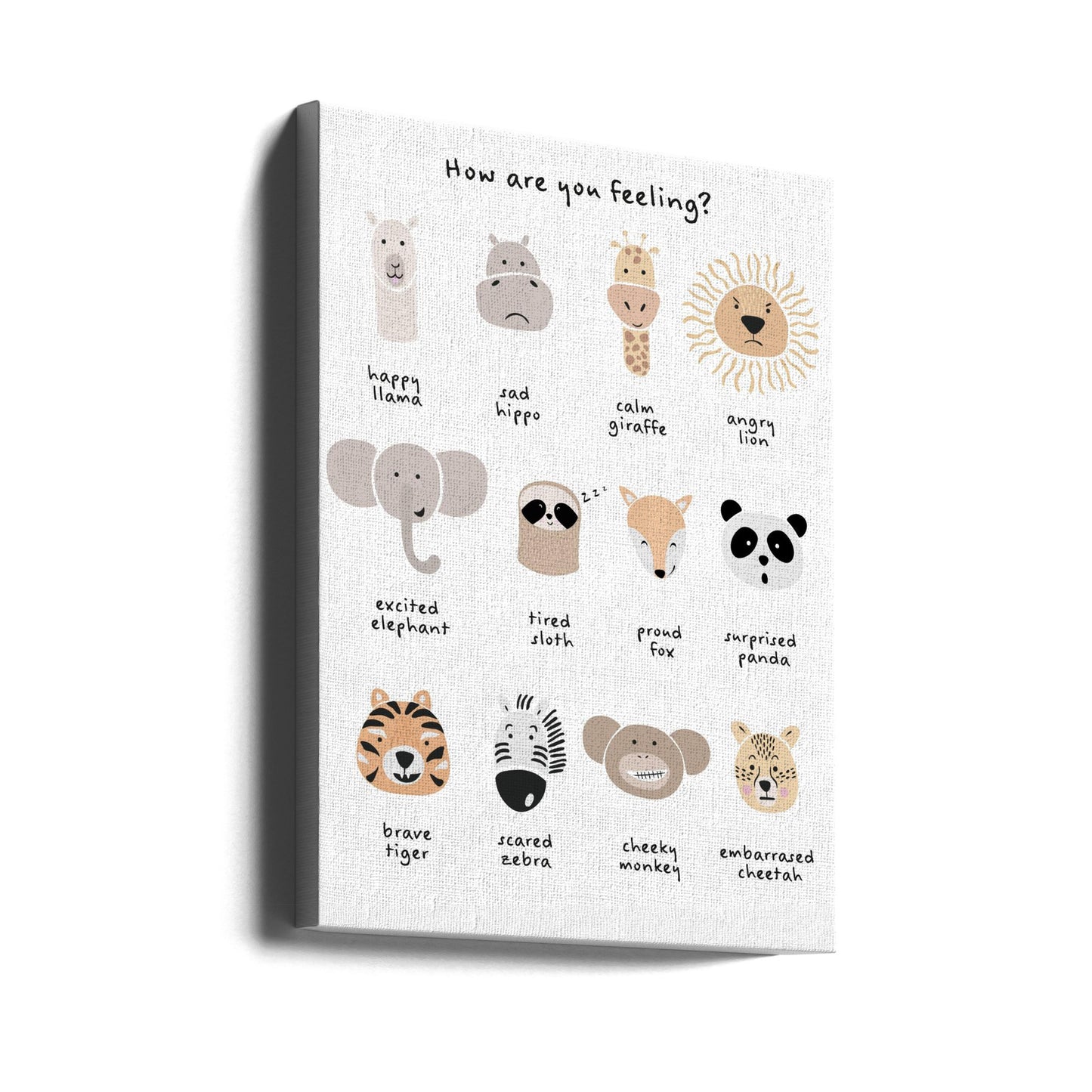 Children's calming meditation emotions print 1 | Canvas