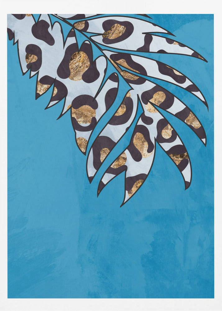Blue leopard print animal leaf | Poster