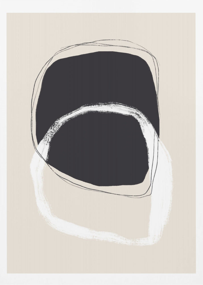 Svartvita former med flytande linjer | Poster