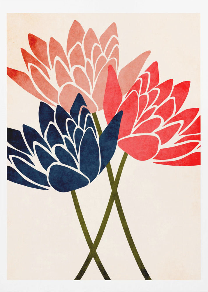 Tre dansande blommor | Poster