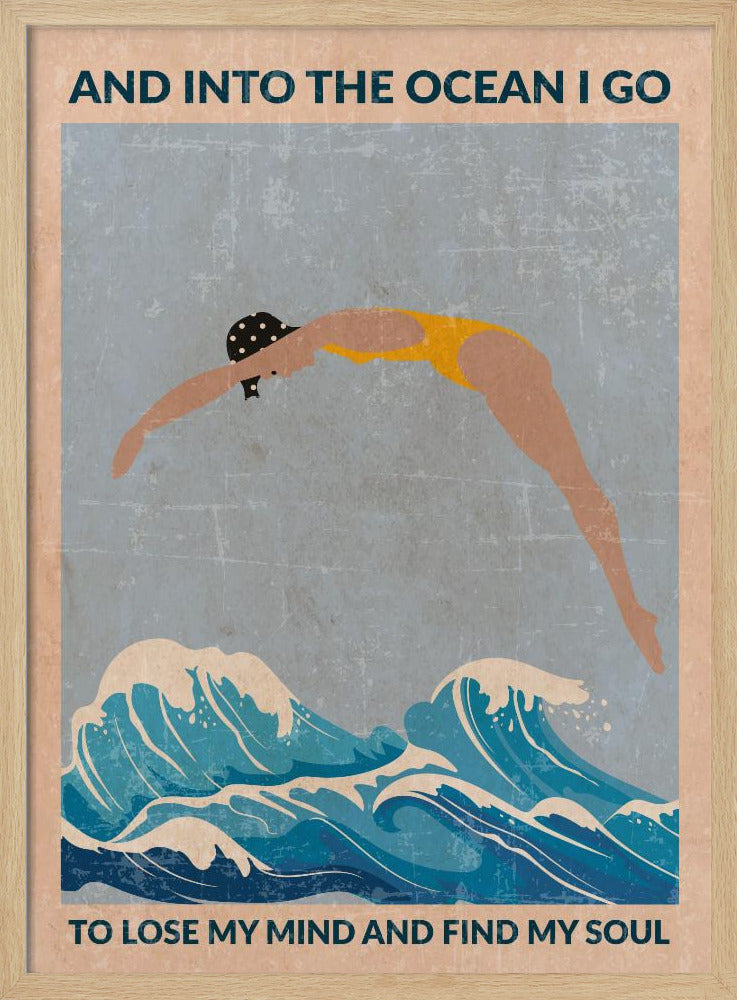 En el océano (azul) Arte de pared estándar | Posters - Impresiones de Arte