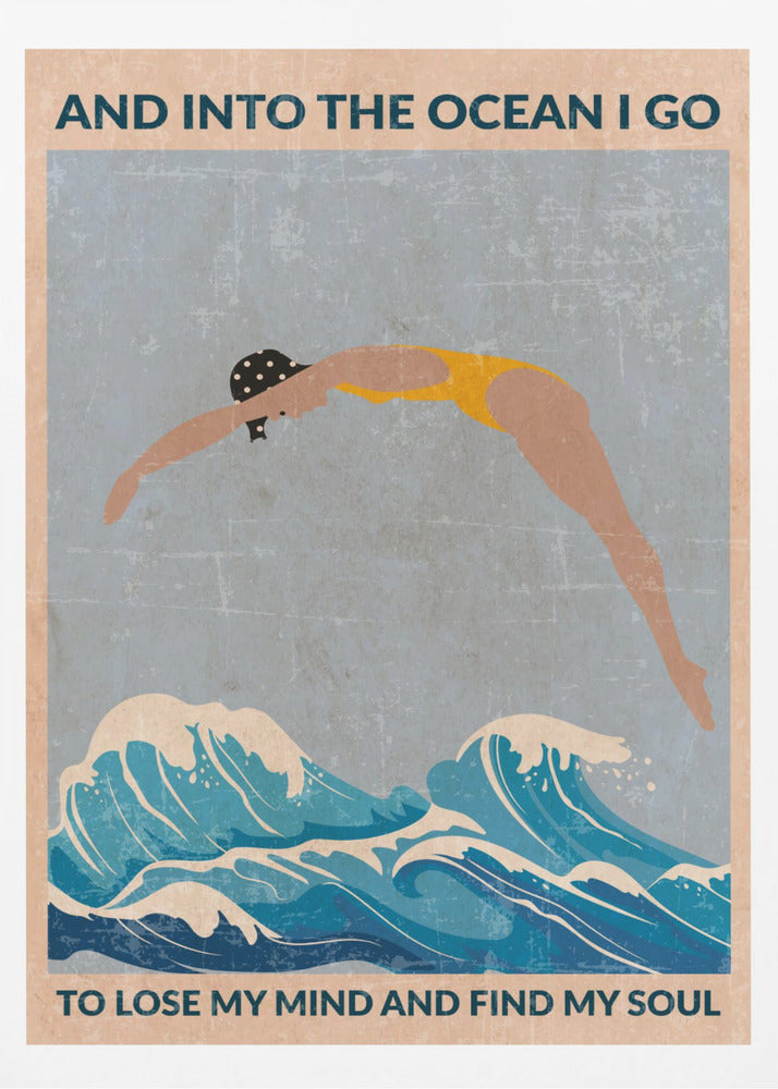 En el océano (azul) Arte de pared estándar | Posters - Impresiones de Arte