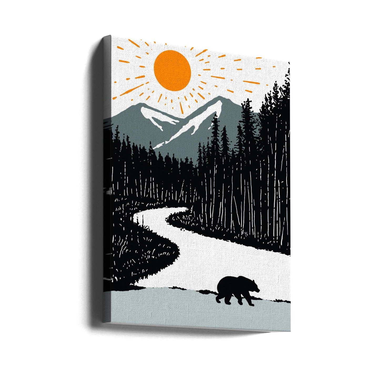 Orso sul fiume | Stampe su Tela