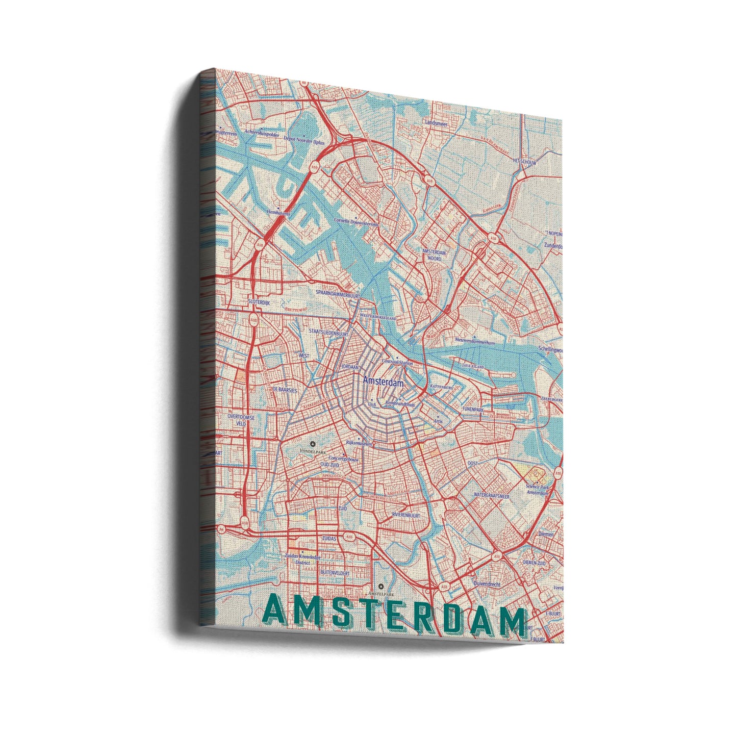 Retrokarta Amsterdam | Canvastavla