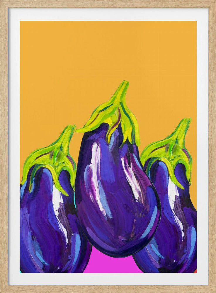 Groovy Auberginen | Poster - Kunstdruck