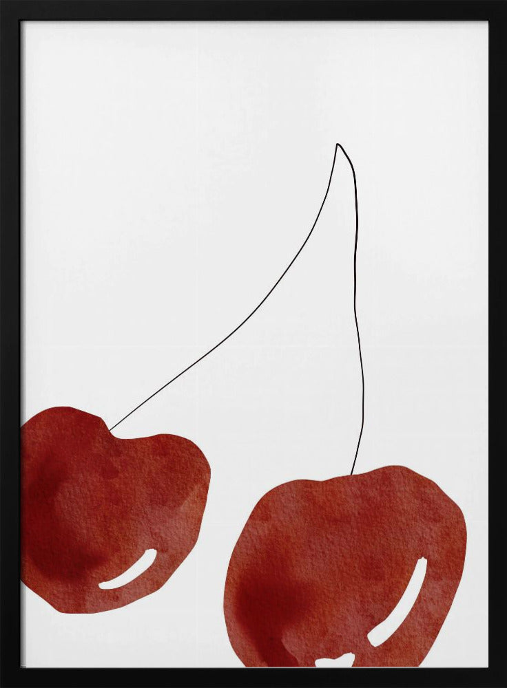 Isolierte Kirschen | Poster - Kunstdruck