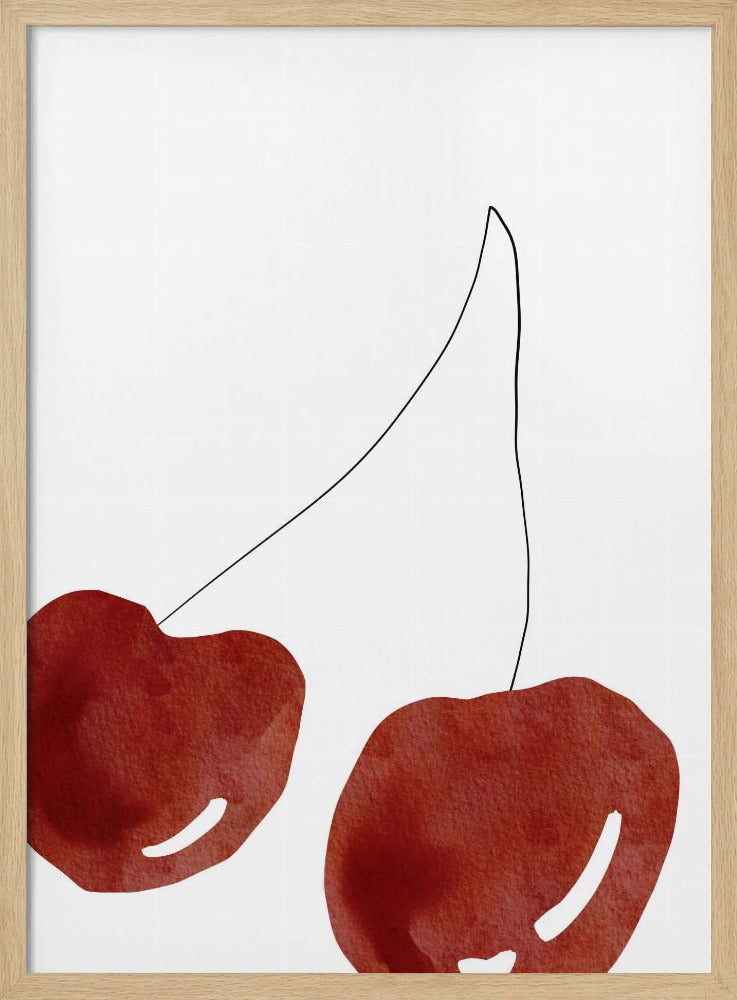 Isolierte Kirschen | Poster - Kunstdruck