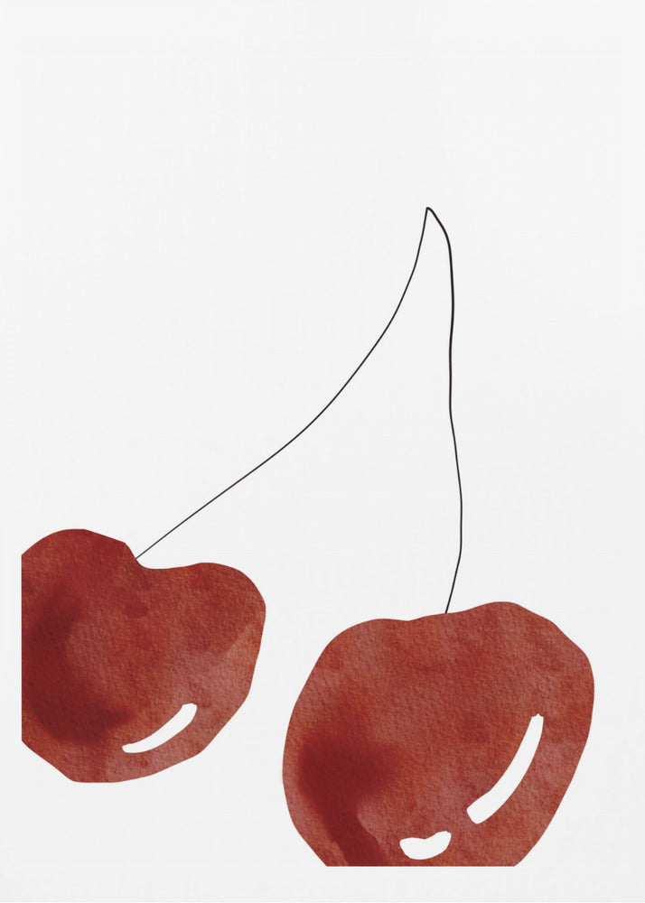Isolierte Kirschen | Poster - Kunstdruck