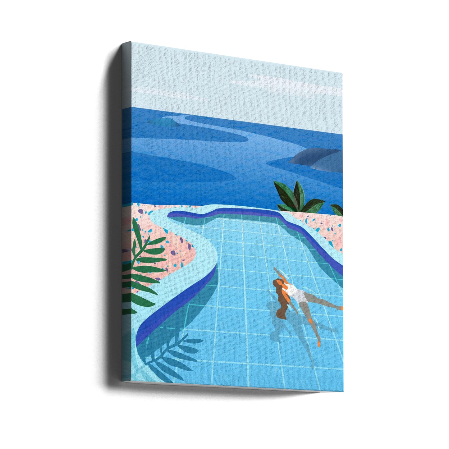 Flicka i pool | Canvastavla