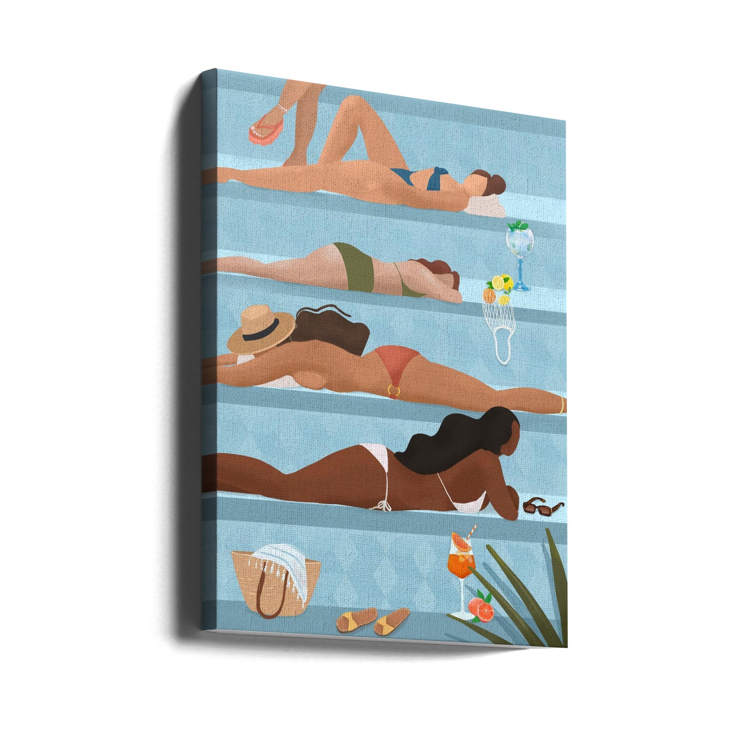 Damer vid poolen | Canvas