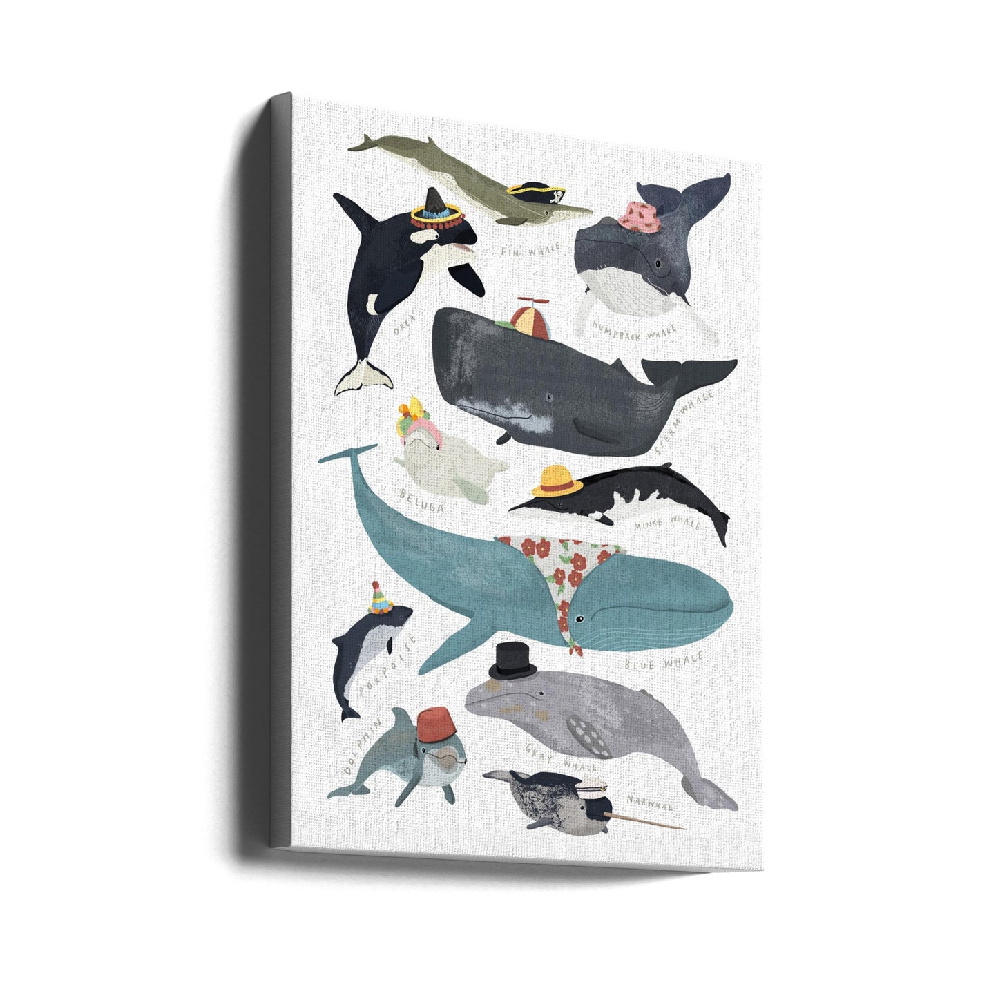Ballenas con sombreros | Impresiones en Lienzo