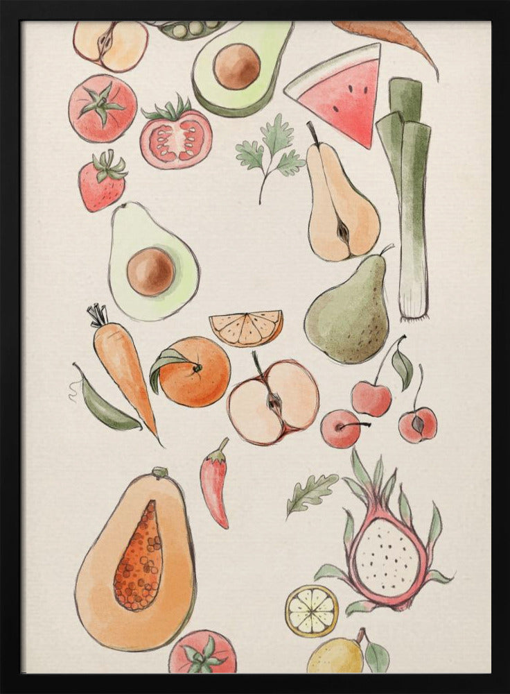 Illustration av tropiska grönsaker | Poster