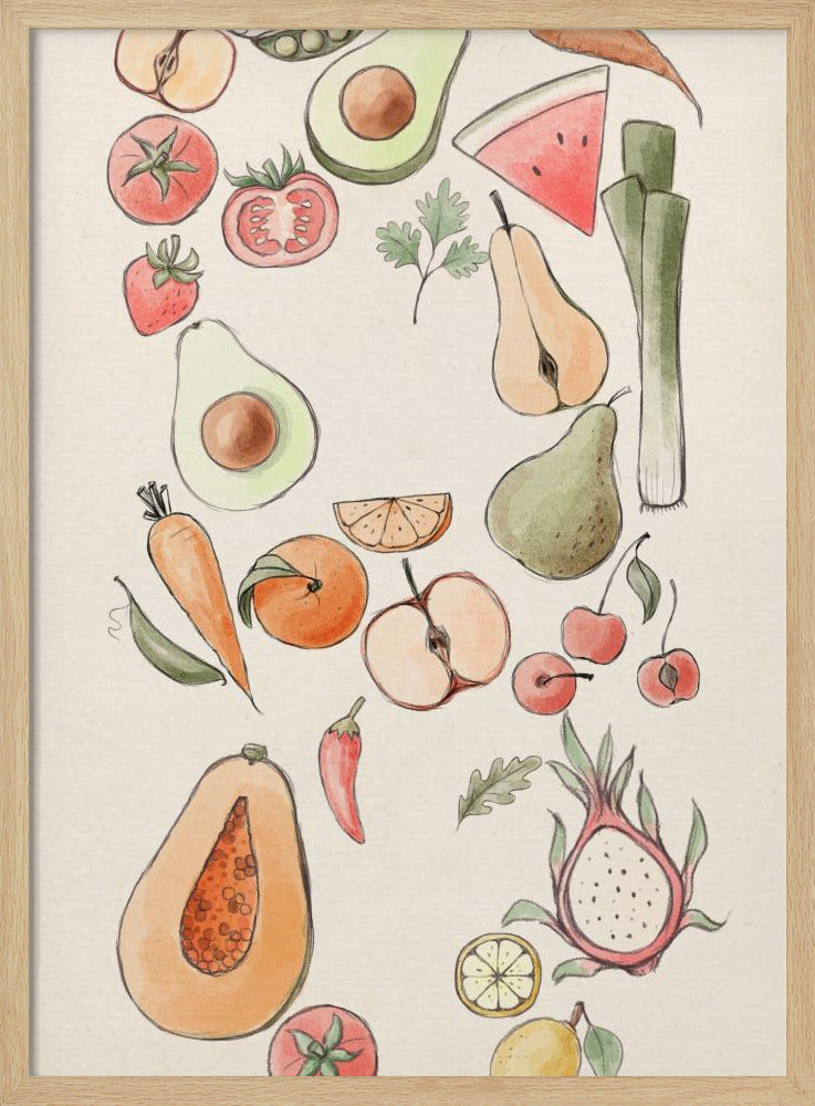 Illustration av tropiska grönsaker | Poster