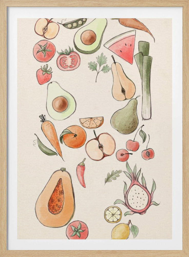 Illustration av tropiska grönsaker | Poster