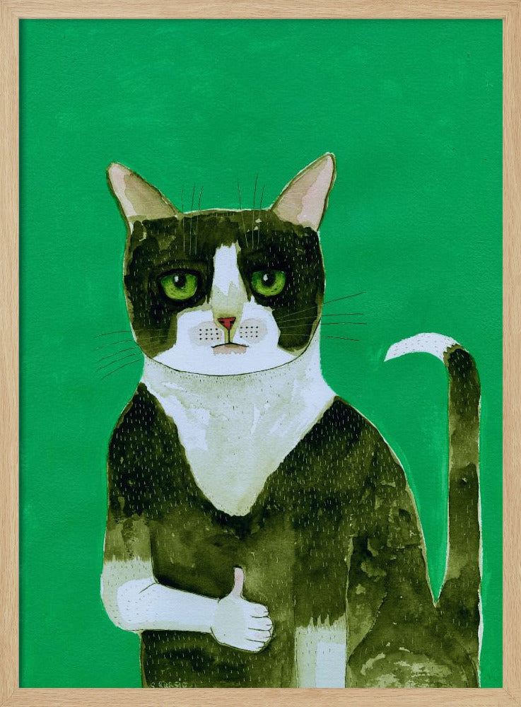 Smokingkatt med tummen upp | Poster