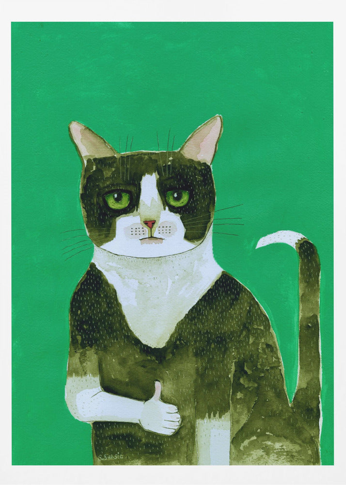 Smokingkatt med tummen upp | Poster