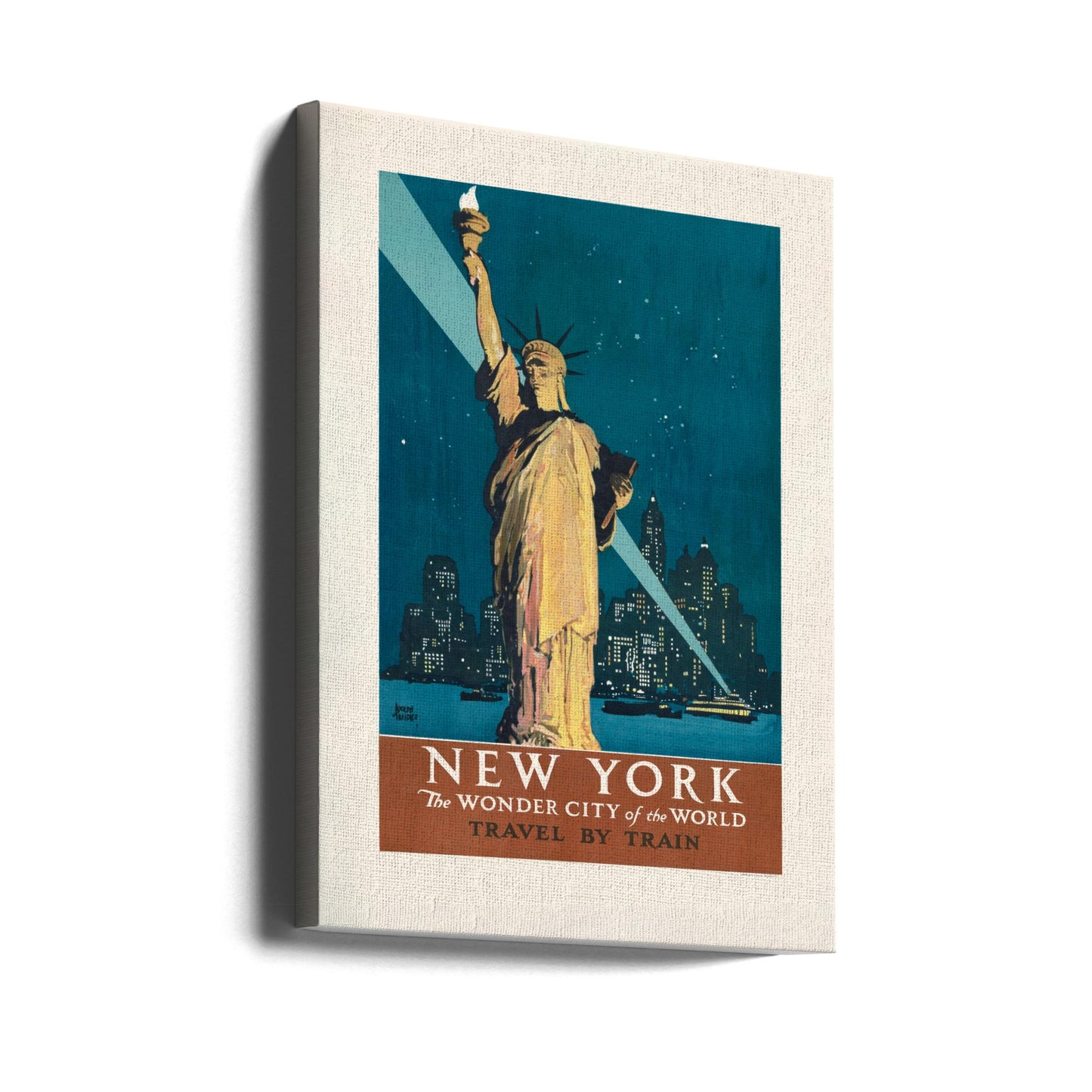 New York, the Wonder City of the World Travel By Train (1927) Poster By Adolph Treidler | Canvas