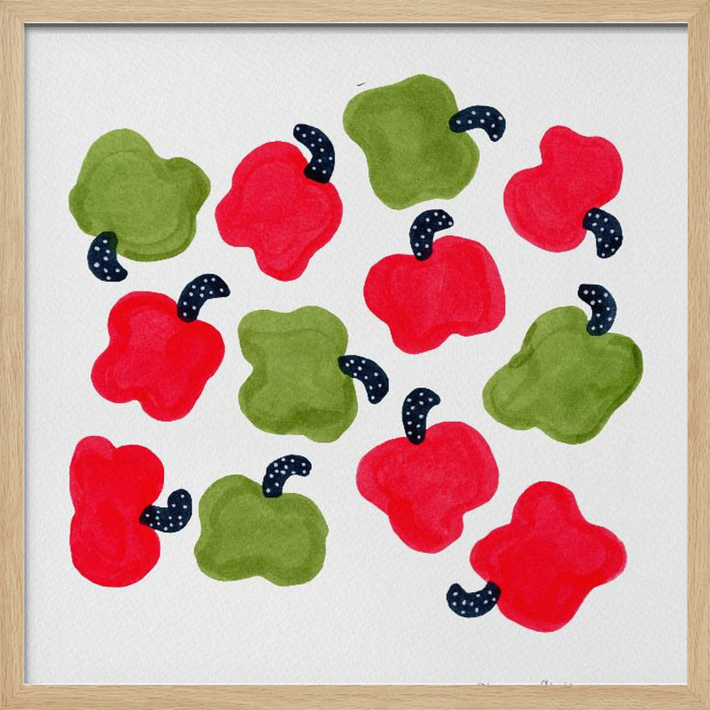 Gröna och röda paprikor | Poster