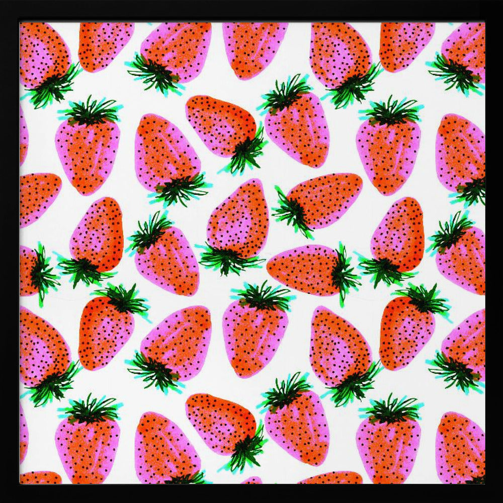Lavendelrote Erdbeeren Früchte | Poster - Kunstdruck