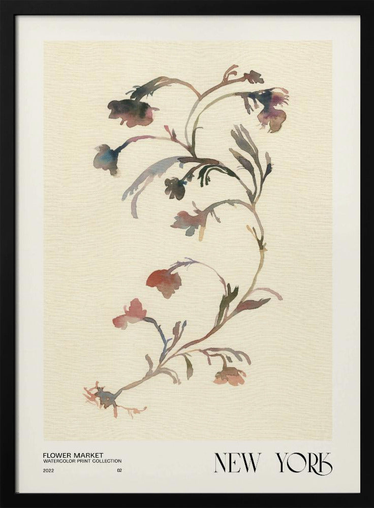 Akvarelltrycksamling. Blomstermarknad - New York | Poster