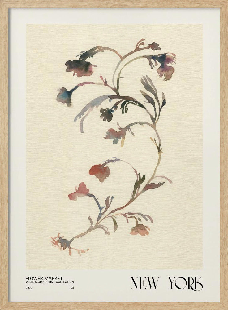 Akvarelltrycksamling. Blomstermarknad - New York | Poster
