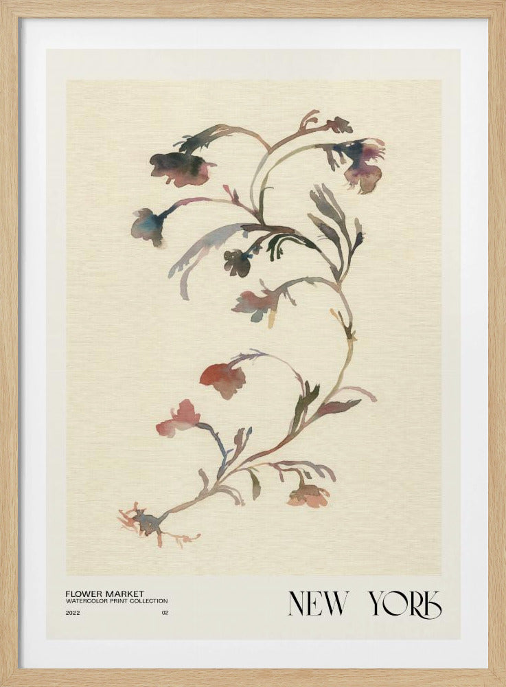 Akvarelltrycksamling. Blomstermarknad - New York | Poster