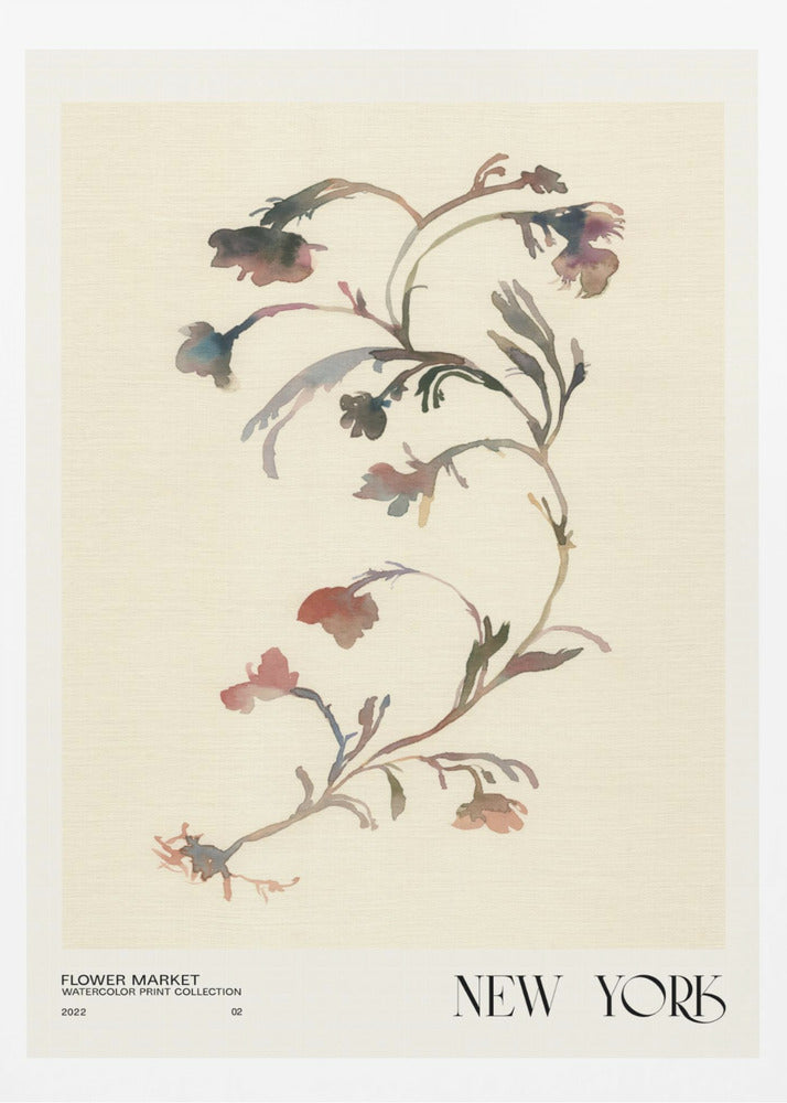 Akvarelltrycksamling. Blomstermarknad - New York | Poster
