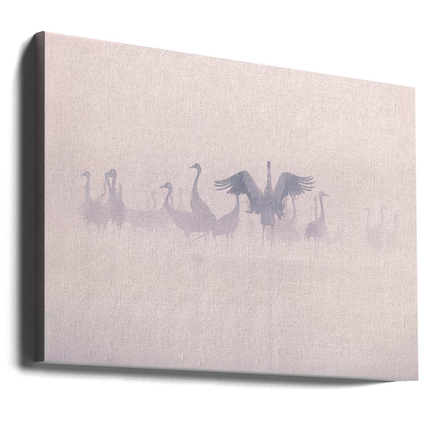 Common Cranes in the morning mist | Canvas