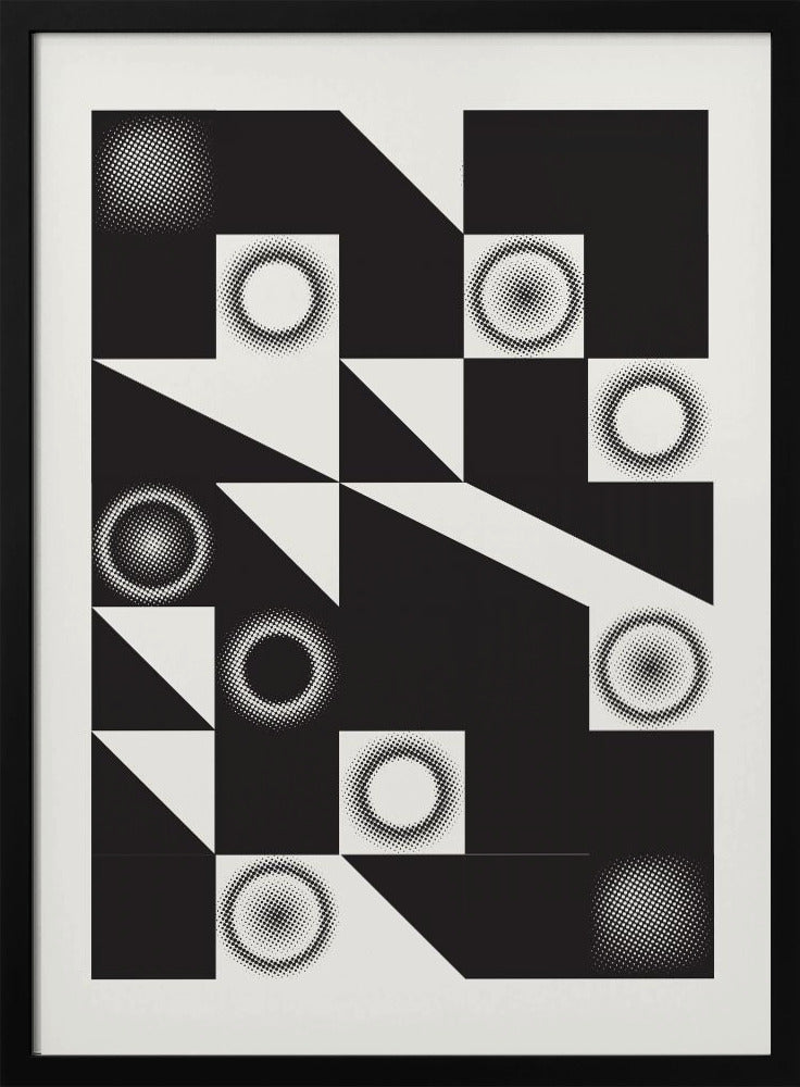 Kvadrater och trianglar i svart | Poster